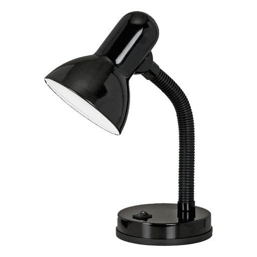 Table Lamp Flexible Moveable Colour Black Steel Rocker Switch Bulb E27 1x40W Loops