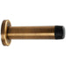 Rubber Tipped Doorstop Cylinder with Rose Wall Mounted 70mm Antique Brass Loops