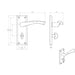 2x PAIR Angular Lever on Bathroom Backplate Door Handle 150 x 50mm Satin Nickel Loops