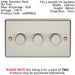 2 PACK 3 Gang 400W 2 Way Rotary Dimmer Switch SATIN STEEL Light Dimming Plate Loops