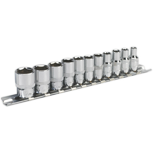 11 PACK Socket Set - 1/4" Imperial Square Drive - 6 Point Sockets HIGH TORQUE Loops