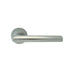 PAIR Straight Mitred Bar Handle on Round Rose Concealed Fix Satin Chrome Loops