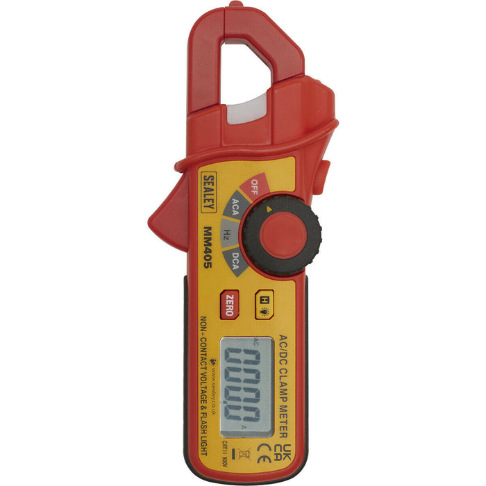 Mini AC DC Clamp Meter - Measures AC/DC Current and Frequency - LCD Display Loops