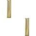 2x Rectangular Reeded Door Finger Plate 305 x 70mm Polished Brass Push Plate Loops