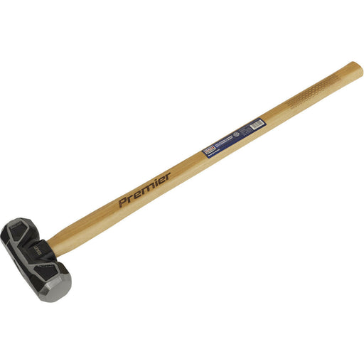 10lb Hardened Sledge Hammer - Hickory Wooden Shaft - Drop Forged Carbon Steel Loops