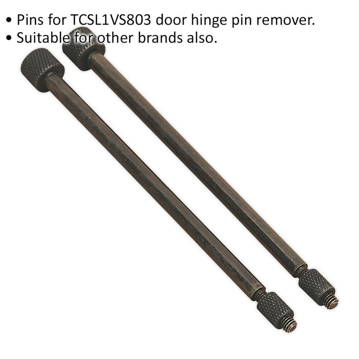 2 PACK Door Hinge Removal Pin - 5mm x 125mm - Suits ys11146 Extractor Tool Loops