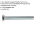 50 PACK HT Setscrew - M6 x 50mm - Grade 8.8 Zinc - Fully Threaded - DIN 933 Loops