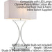 Modern Table Lamp Light Chrome Metal & White Fabric Shade Square Desk Sideboard Loops