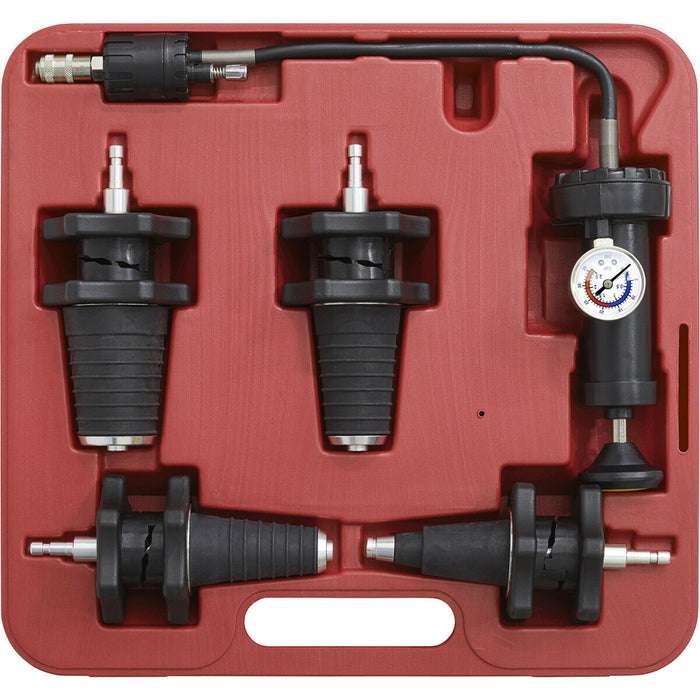 5 Piece Cooling System Pressure Test Kit - Pump & Gauge - Four System Adaptors Loops
