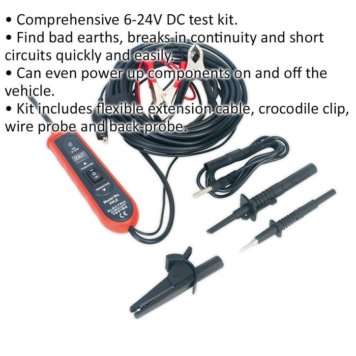 Auto Probe Excel Kit - 6V to 24V DC - Crocodile Clip - Flexible Extension Cable Loops