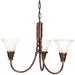 3 Bulb Chandelier Hanging Pendant LIght Copper Patina LED E14 60W Bulb Loops