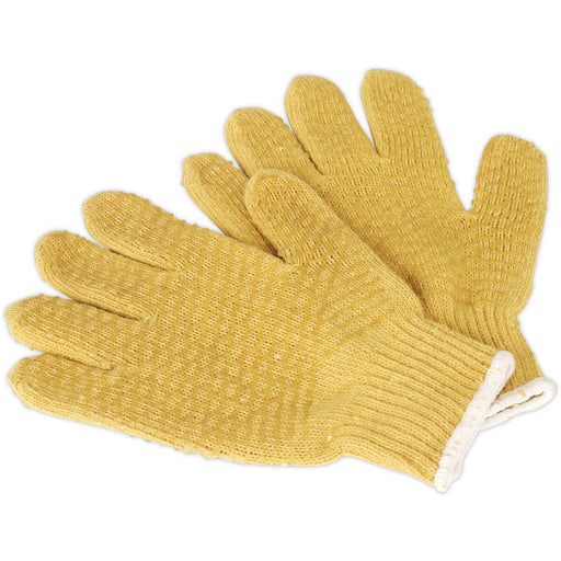 PAIR Anti-Slip Handling Gloves - Large - Spun Nylon Gloves - BS EN 388 Loops