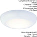Round LED Bulkhead Ceiling Light 12W Cool White IP65 Gloss White Bathroom Lamp Loops