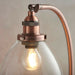Industrial Curved Table Lamp Tarnished Copper & Glass Shade Modern Bedside Light Loops