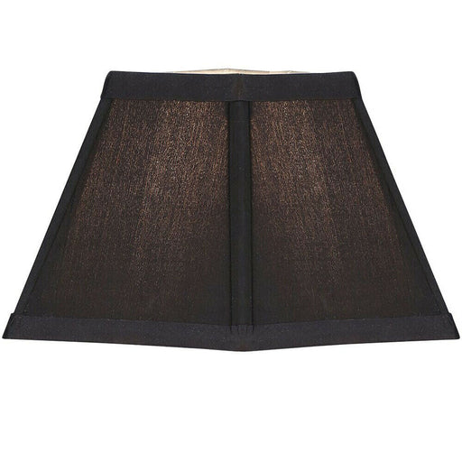5" Inch Square Tapered Lamp Shade Black Faux Silk Fabric Cover Modern Elegant Loops