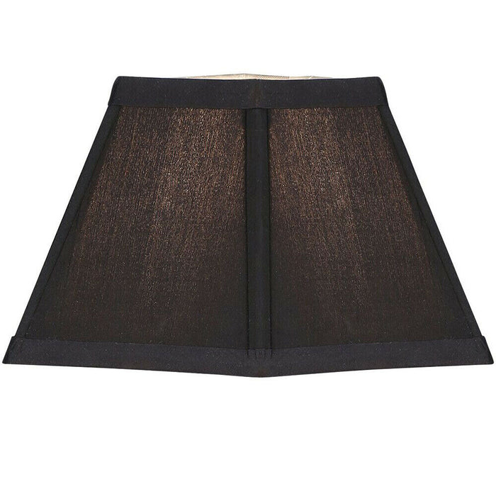 5" Inch Square Tapered Lamp Shade Black Faux Silk Fabric Cover Modern Elegant Loops