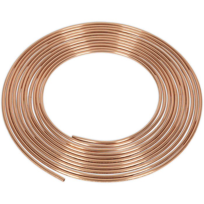 25ft Brake Pipe Copper Tubing - 22 Gauge - 3/16 Inch Pipes - 215bar Max Pressure Loops