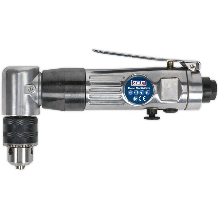 Reversible Air Operated Angle Drill - 1/4" BSP Inlet - 10mm Chuck - 1500 RPM Loops