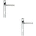 2x Straight Lever Door Handle on Lock Backplate Polished Chrome 208mm X 26mm Loops