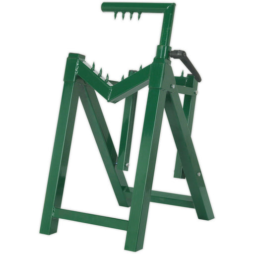 Heavy Duty Log Stand - Holds Logs Up To 230mm Diameter - Folds Down Flat Loops