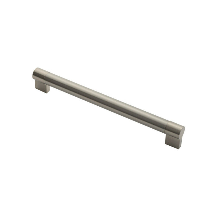 2x Keyhole Bar Pull Handle 280 x 22mm 256mm Fixing Centres Satin Nickel & Steel Loops