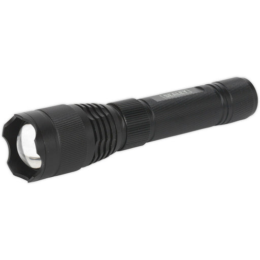 Aluminium Torch - 10W CREE XPL LED - Adjustable Focus - Rechargeable Battery Loops