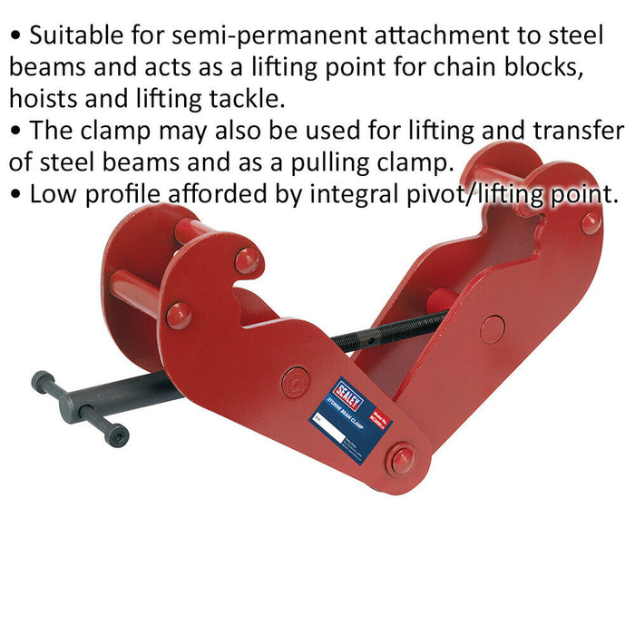 3 Tonne Beam Clamp - Semi-Permanent Steel Beam Attachment - Lifting Point Loops