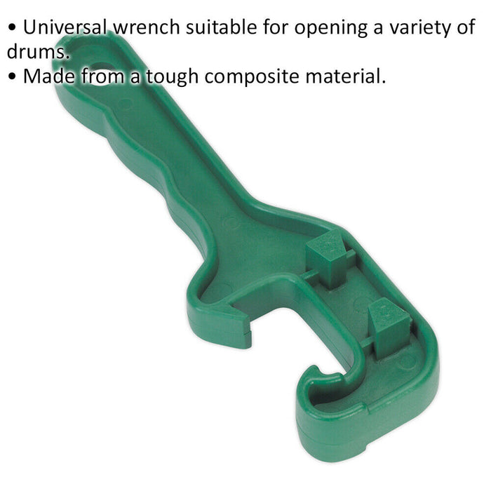 Universal Drum Wrench - Tough Composite Material - Oil Drum Opening Tool Loops