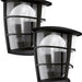 2 PACK IP44 Outdoor Wall Light Black Modern Lantern 1x 60W E27 Porch Lamp Loops