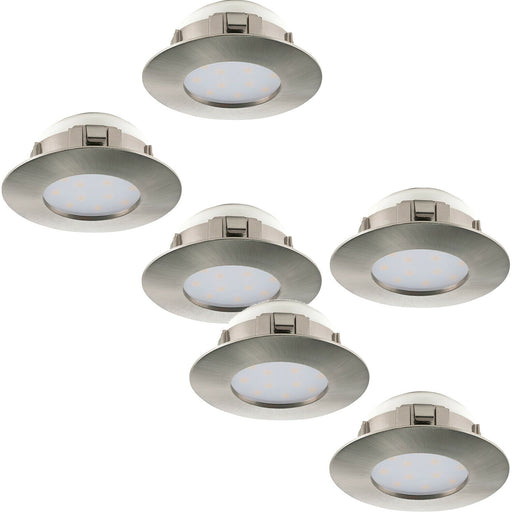 2 PACK 3 PACK Flush Ceiling Downlight Round Satin Nickel Plastic 6W LED Loops