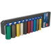 10 PACK Multi Colour DEEP Socket Set 1/2" Metric Square Drive - 6 Pt WallDrive Loops