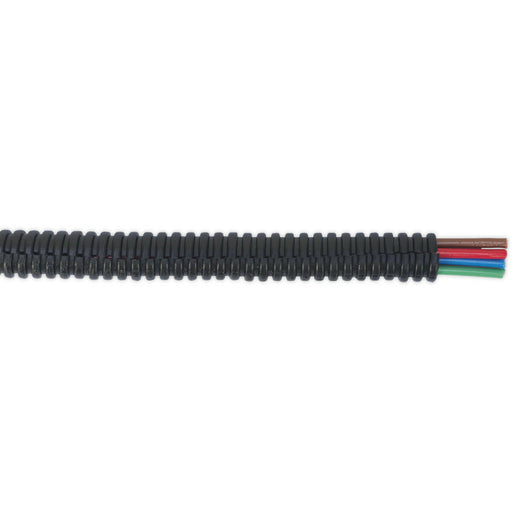 Split Convoluted Cable Sleeving - 10 Metres - 7-10mm Diameter - Flexible Nylon Loops