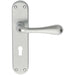 PAIR Smooth Round Bar Handle on Lock Backplate 185 x 40mm Satin Chrome Loops