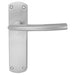 Curved Bar Lever on Latch Backplate Door Handle 170 x 42mm Satin Chrome Loops