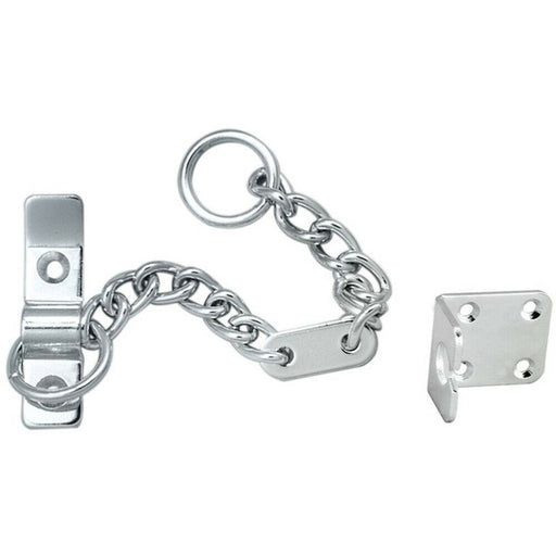 Heavy Duty Door Security Chain 195.5mm Length Satin Chrome Door Restrictor Loops