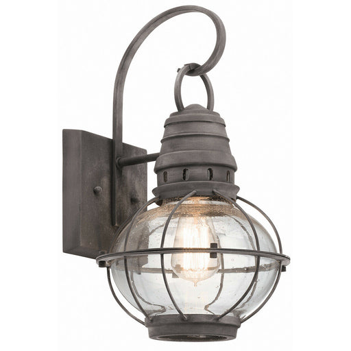 Outdoor IP44 Wall Light Weathered Zinc LED E27 60W d01630 Loops