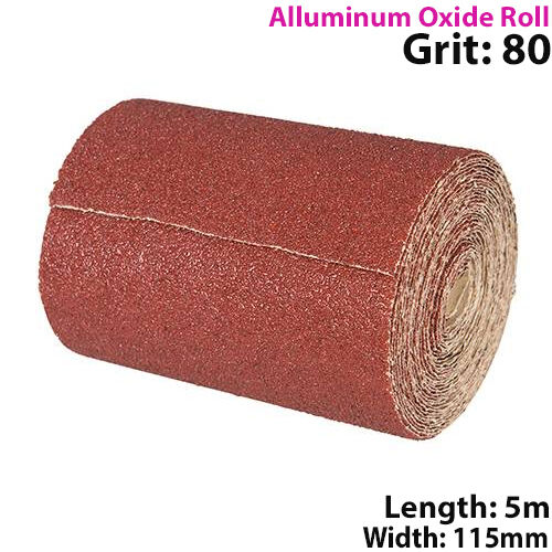 5m 80 Grit Aluminium Oxide Sand Paper Rolls Long Life Sanding Grinding Sheet Loops