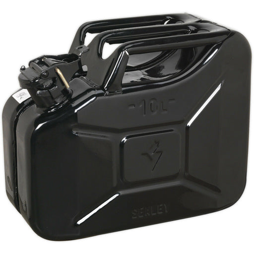 10 Litre Jerry Can - Leak-Proof Bayonet Closure - Fuel Resistant Lining - Black Loops