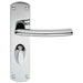 Door Handle & Latch Pack Chrome Rounded Curved Bar on Backplate 170 x 42mm Loops