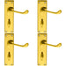 4x PAIR Victorian Scroll Handle on Bathroom Backplate 150 x 43mm Polished Brass Loops