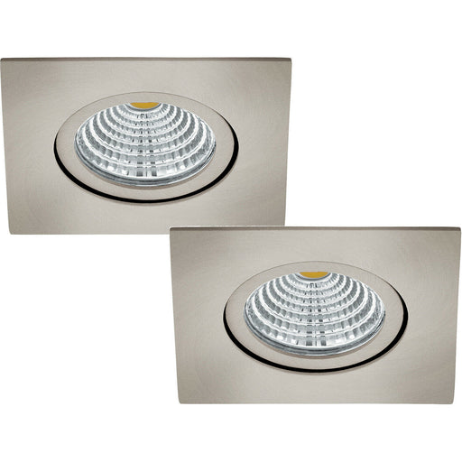 2 PACK Wall / Ceiling Recess Square Downlight Satin Nickel Spotlight 6W LED Loops