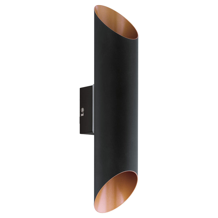 IP44 Outdoor Wall Light Black & Copper Modern Up Down Lamp 3.7W Built in LED Loops