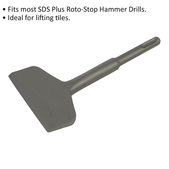 75 x 165mm Wide Cranked Impact Chisel - SDS Plus Shank - Demolition Hammer Loops