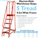 5 Tread x 0.5m Wide Narrow Aisle Warehouse Stairs 2m Non Slip Platform Steps Loops