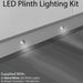 Eyelid LED Plinth Light Kit 8x Round Spotlight Kitchen Bathroom Floor Kick Panel Loops
