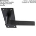 PAIR Flat Straight Handle on Slim Latch Backplate 150 x 50mm Matt Black Loops
