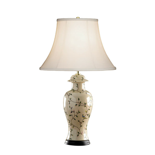 Table Lamp Chinese Gold Bird Pattern Cream Double Pleat Shade LED E27 60W Loops