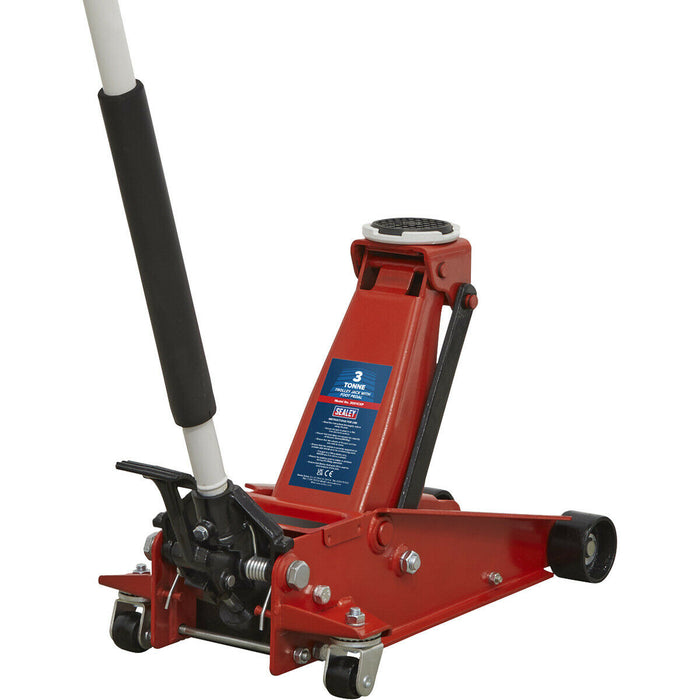 Hydraulic Trolley Jack with Foot Pedal - 3 Tonne Capacity - 460mm Max Height Loops