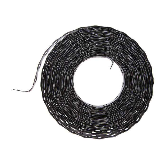 10m x 17mm Black Galvanised Steel Fixing Band Tape Strong Flexible Cable Ducting Loops