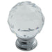 Faceted Crystal Cupboard Door Knob 40mm Dia Polished Chrome Cabinet Handle Loops